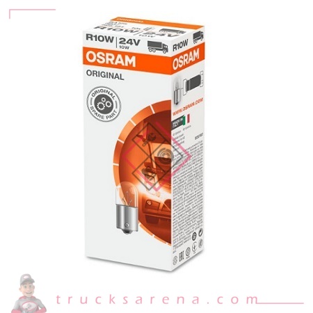 10 lampes graisseur 24V 10W BA15S avec culot métallique - OSRAM