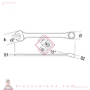 Clé mixte fourche et polygonale, chromée T14 - BETA