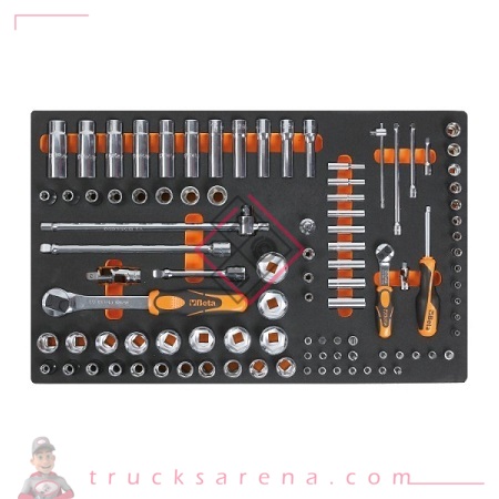 Composition douilles et serrage plateau mousse 98 pièces M100 - BETA TOOLS