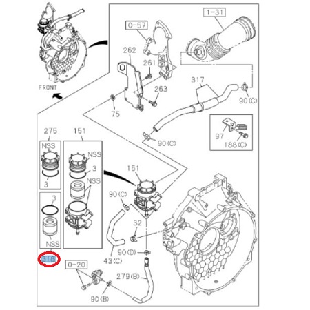 [ISU 8980023461] Jeu de cartouche, recyclage des vapeurs d'huile - ISUZU PARTS