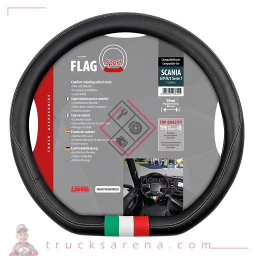 [LAM 8000692978405] Flag Italia, couvre-volant sur mesure en Skeentex - compatible pour - Scania G/P/R/S Serie 7 (11/2016>) - LAMPA