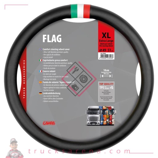 [LAM 8000692978238] Flag Italia, couvre-volant en Skeentex - XL - Ø 49/51 cm - LAMPA