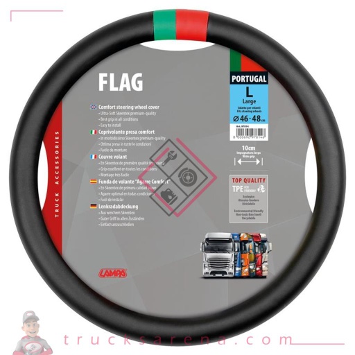 [LAM 8000692978146] Flag Portugal, couvre-volant en Skeentex - L - Ø 46/48 cm - LAMPA