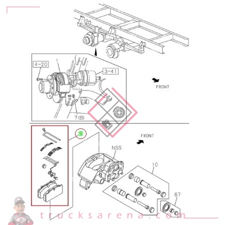 [ISU 5872214840] Jeu de plaquette, étrier de frein avant - ISUZU PARTS