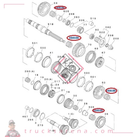 [ISU 8972531100] Roulement aiguilles, arbre principal arrière - ISUZU PARTS