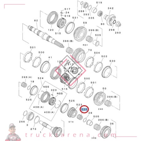 [ISU 8972531120] Roulement aiguilles, arbre principal arrière - ISUZU PARTS